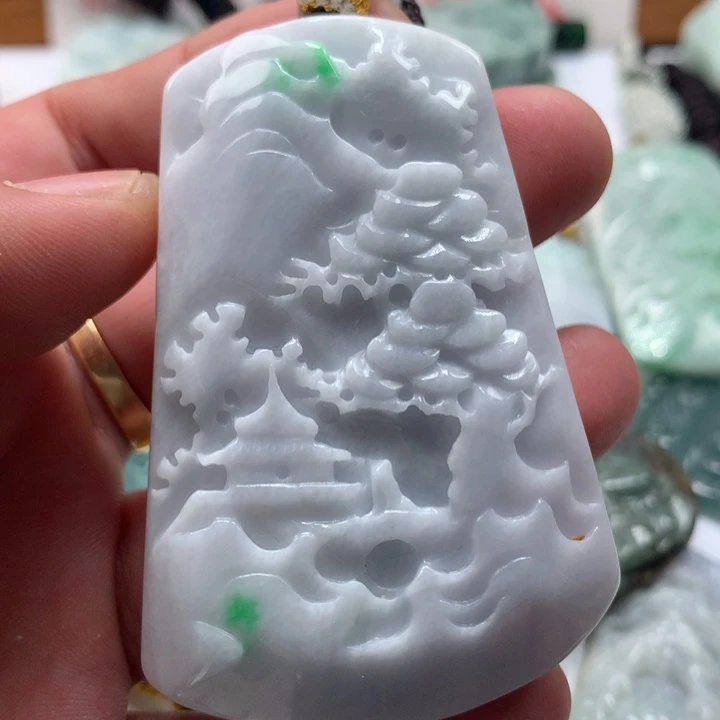 颈饰未镶嵌翡翠保真天然a货翡翠