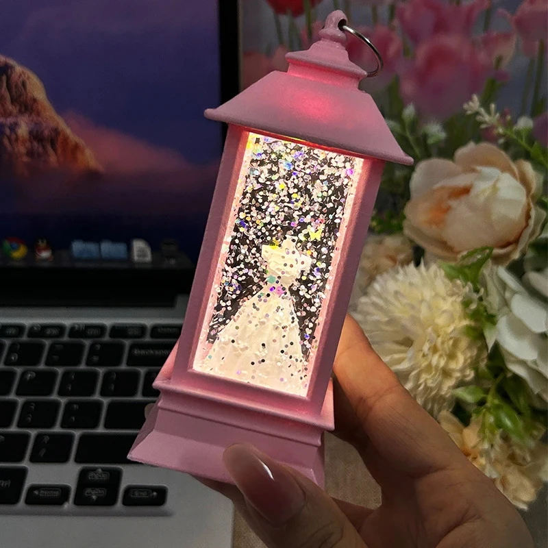 流沙小夜灯白色婚纱电话亭发光氛围灯复古摆件创意七夕情人节礼物