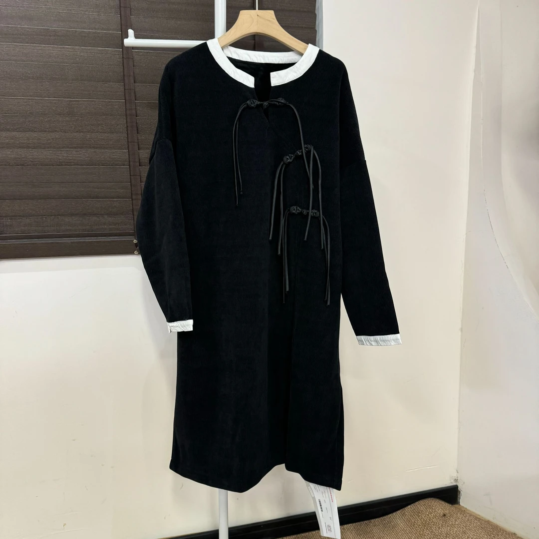 UpSd-重磅炸 似水流年风衣长款加绒风衣外套百搭黑色宽松加厚秋冬