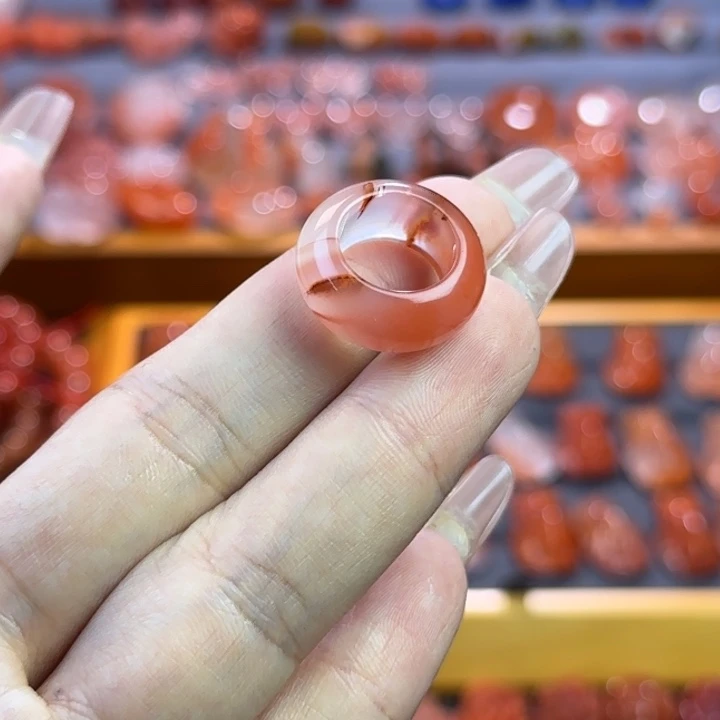 南红玛瑙未镶嵌珠宝半成品跑环