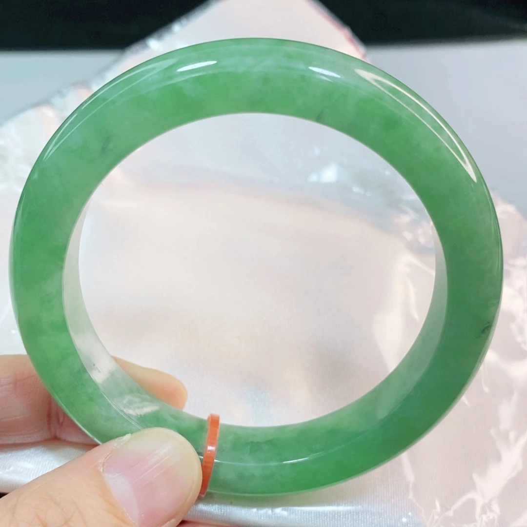 翡翠手镯未镶嵌忘*草58.5圈口正圈