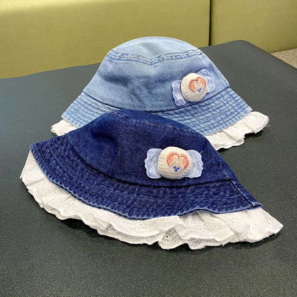 儿童帽子女孩春秋薄款可爱时尚牛仔渔夫帽宝宝出游防风百搭盆帽潮