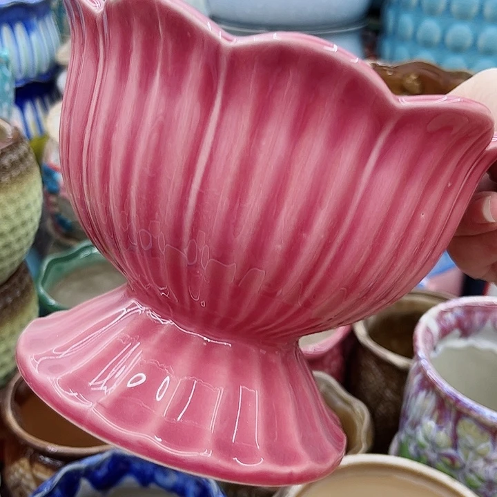 多肉绿植陶瓷花盆9.9包邮，有孔