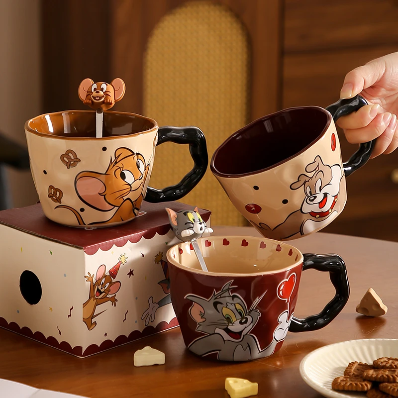 猫和老鼠马克杯咖啡杯牛奶杯【情侣手柄款】大容量陶瓷杯送闺蜜礼物