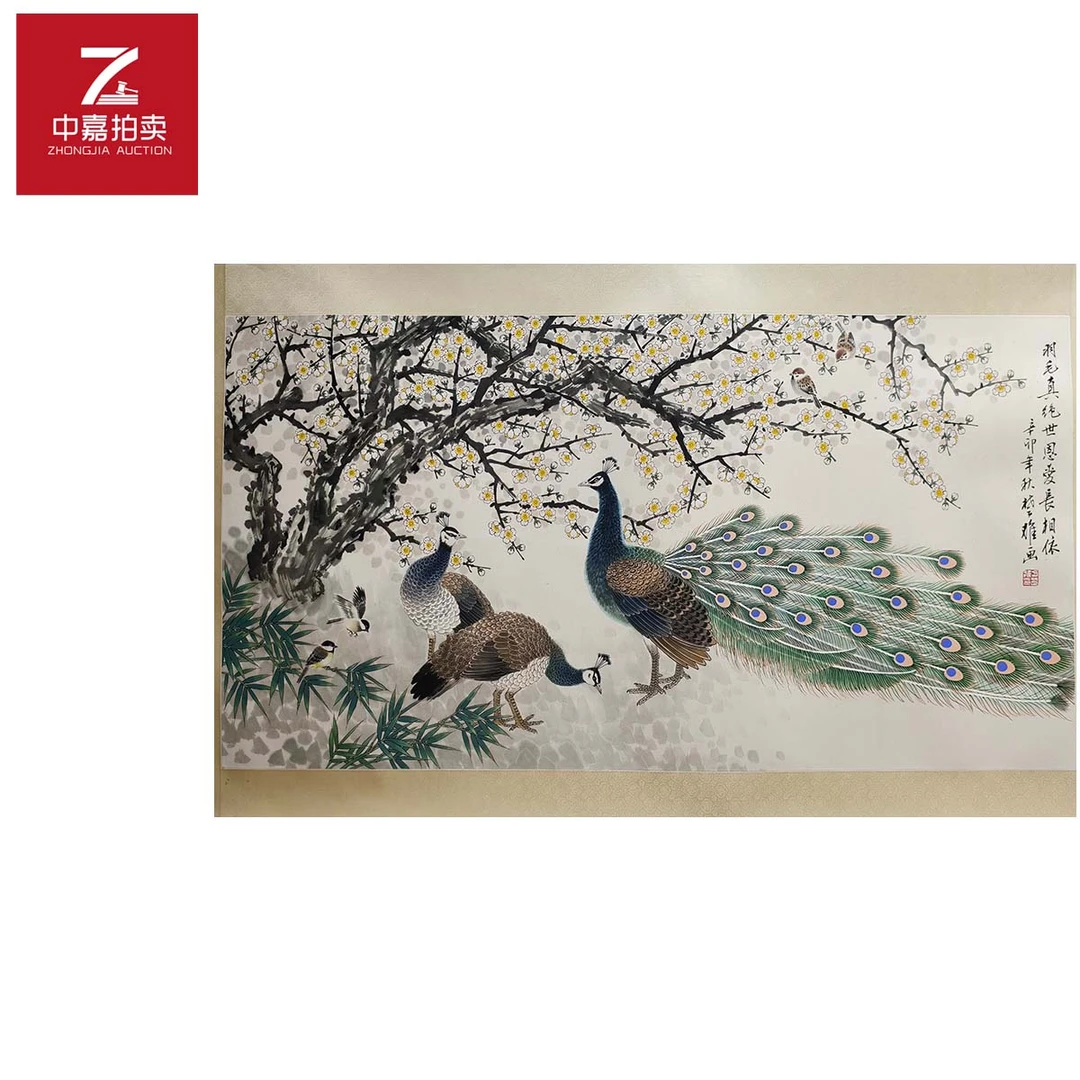 3-F0004方楚雄绘画镜片孔雀136x68