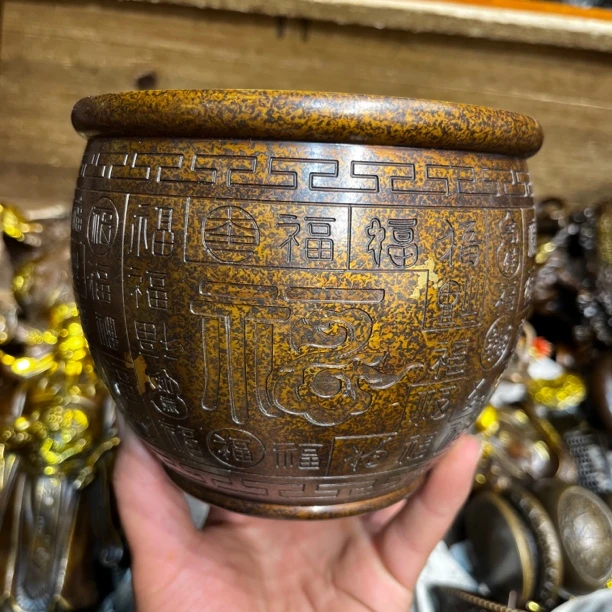 【闪购链接】铜大百福缸摆件