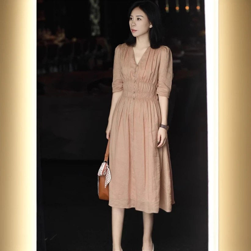 2025夏季新款气质高端范高级感端庄大气大码胖MM大码女装连衣裙女