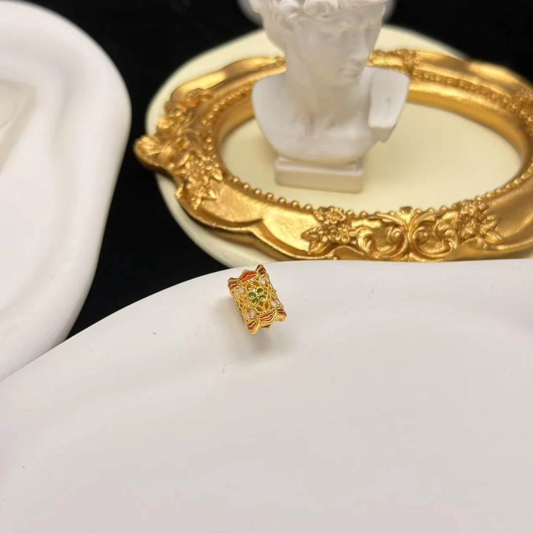 足金999桶珠中穿花丝珠配件 A1055001