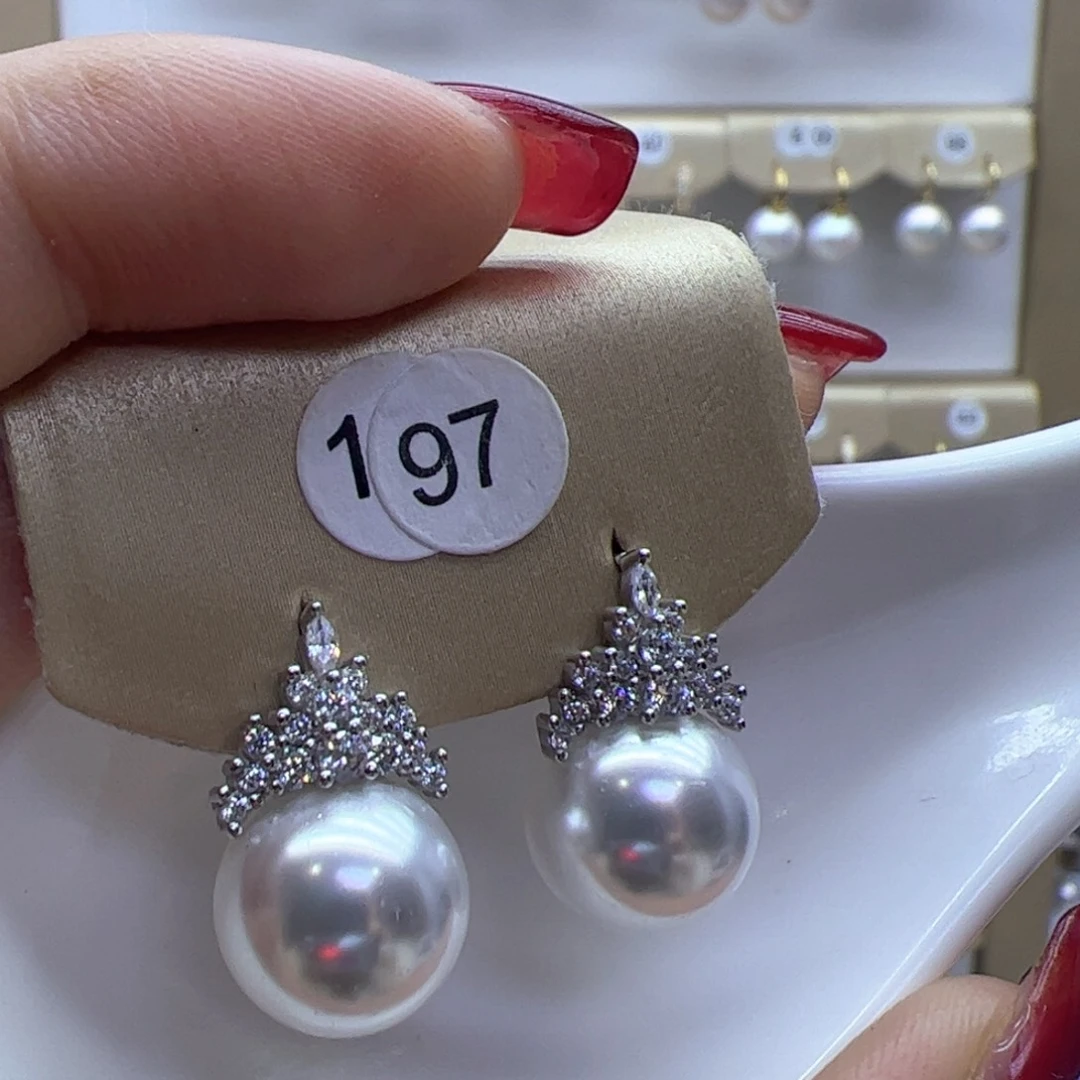淡水珍珠耳饰银S925镶嵌