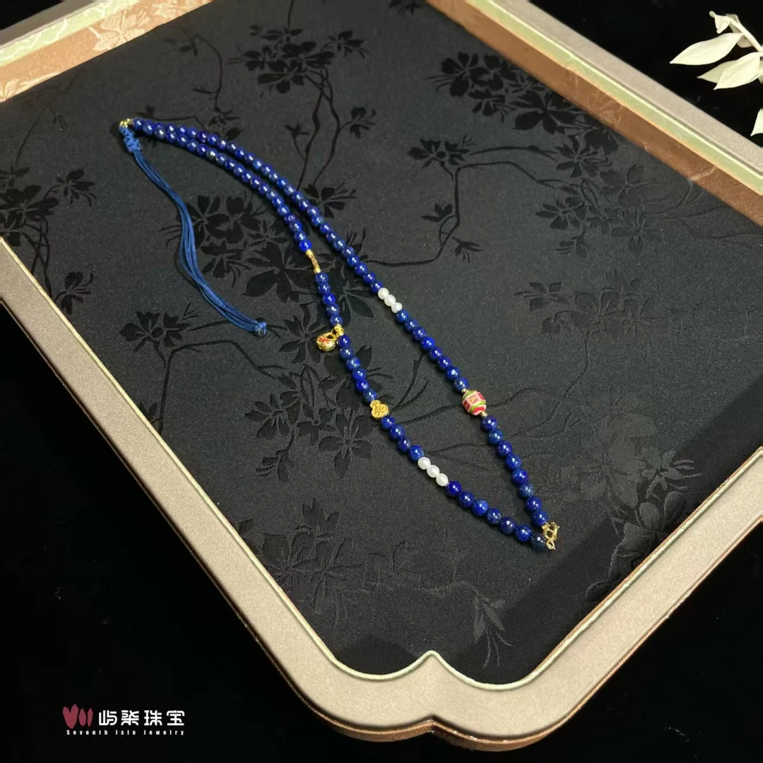 【要努力】A1244 青金银s925镶嵌 青金小m多配颈饰