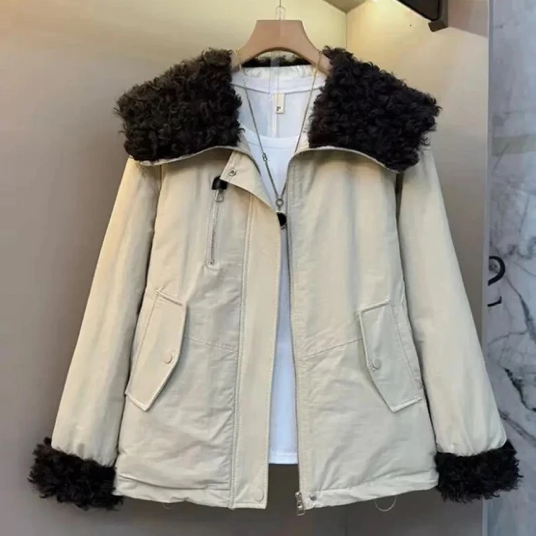 525常规款加毛外套派客服保暖外套纯色时尚冬季