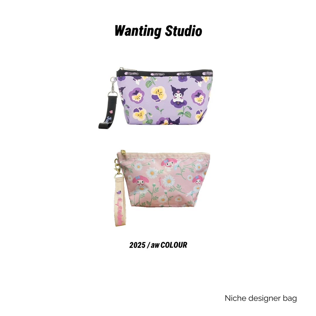 联名款花园系列拉链化妆包收纳包印花多功能零钱包手拿包