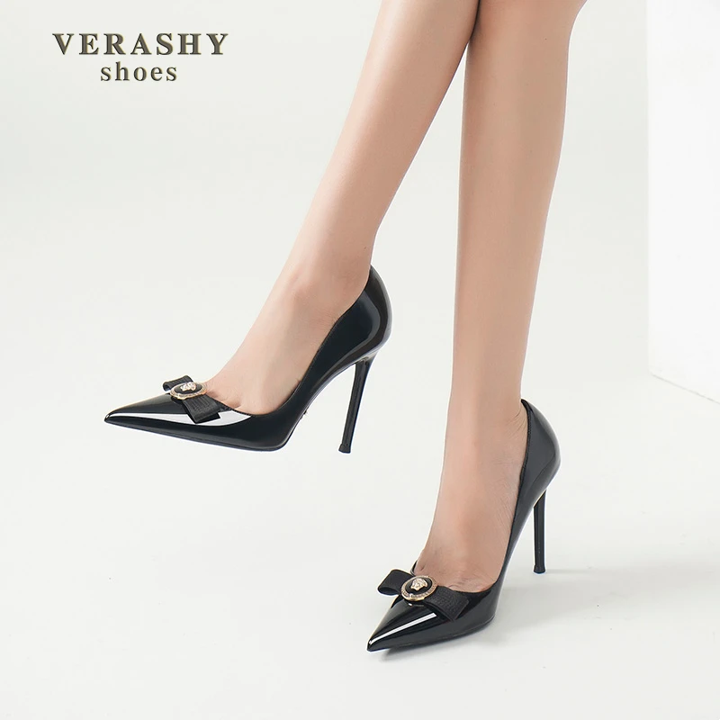 红底高跟鞋女2025新款黑色蝴蝶结细跟性感浅口御姐时尚尖头单鞋