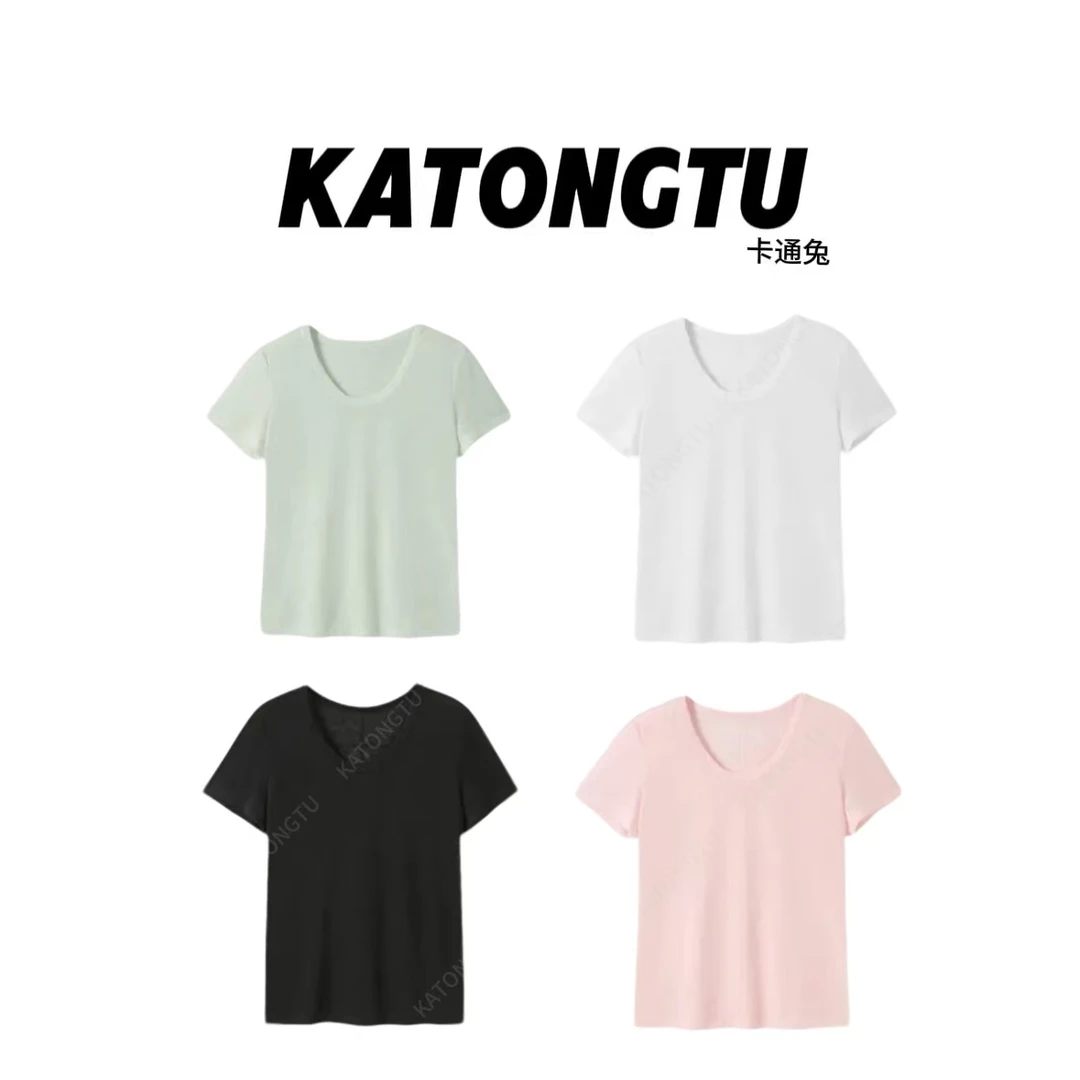 KATONGTU 【凉爽T】25新款苎麻轻薄显瘦透气短袖T恤 DM2505021
