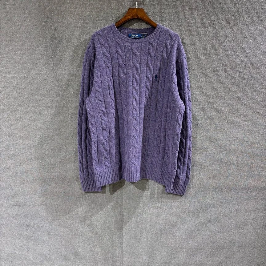 未使用 Ralph Lauren/拉夫劳伦 （pm）紫色羊毛针织毛衣 m码/9823