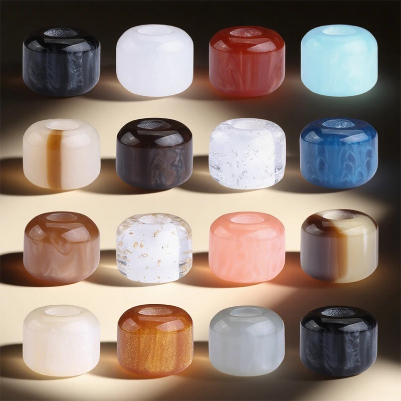 树脂珠子大孔泳衣散珠配件穿孔diy材料手工编织串珠服装辅料扣子