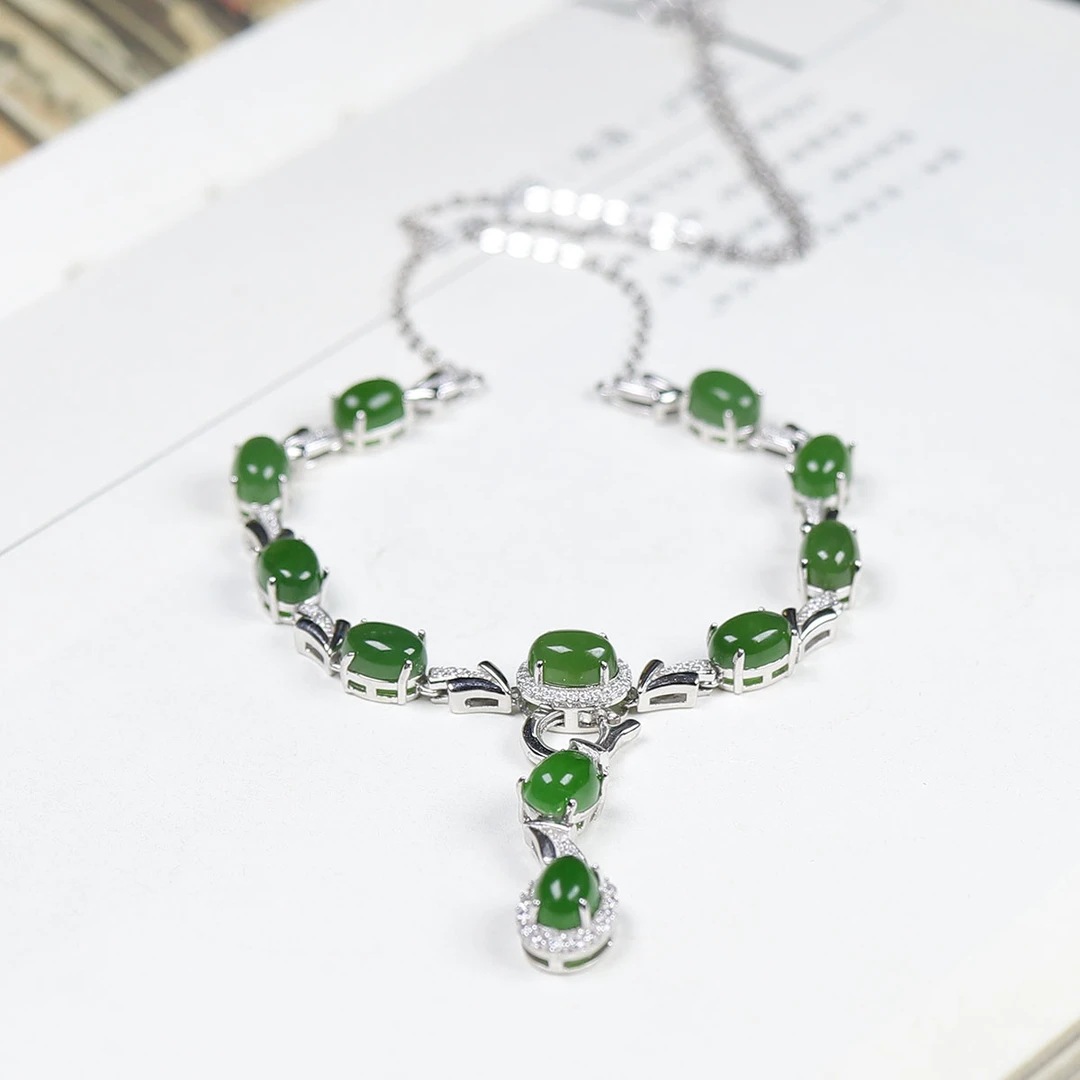 1217102和田玉碧玉手链