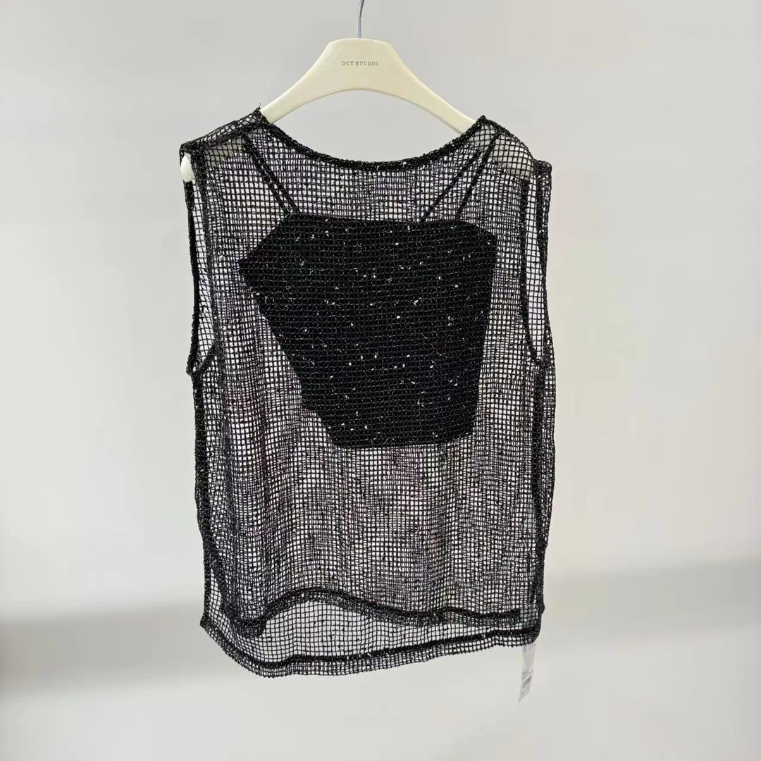 针织衫-66810时尚高级感罩衫两件套