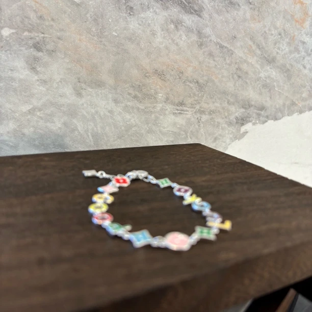 铜合金珐琅手链 多色花花字母手链SL1919