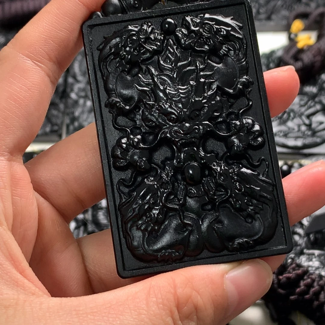 天然缅甸a货钢琴黑挂件