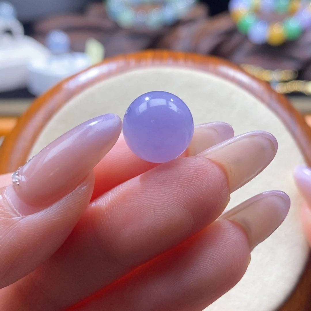 翡翠未镶嵌颈饰翡翠冰红紫珠12.6mm