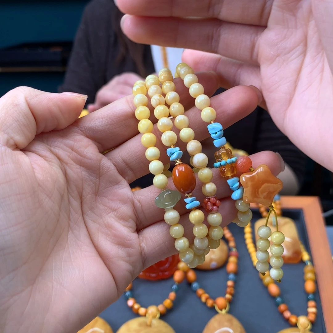 蜜蜡未镶嵌手串天然