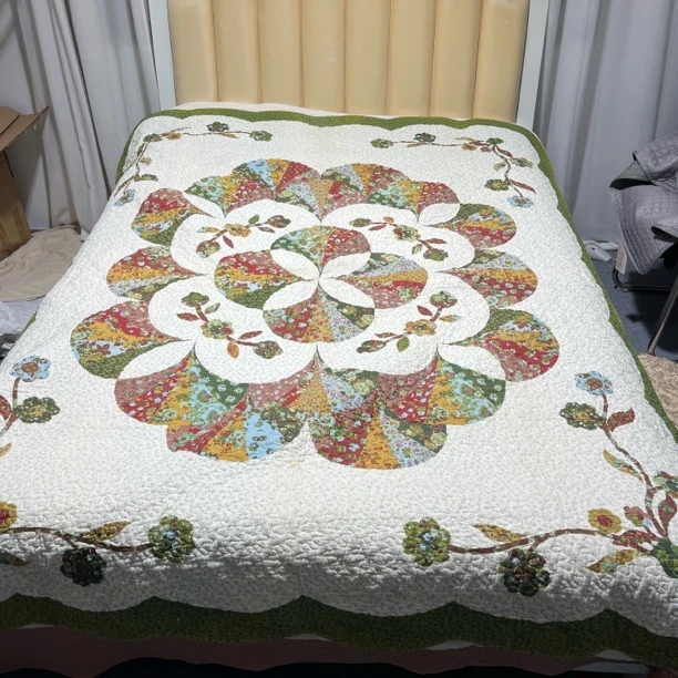 《小银》422约160*210一朵大花防滑全棉床垫