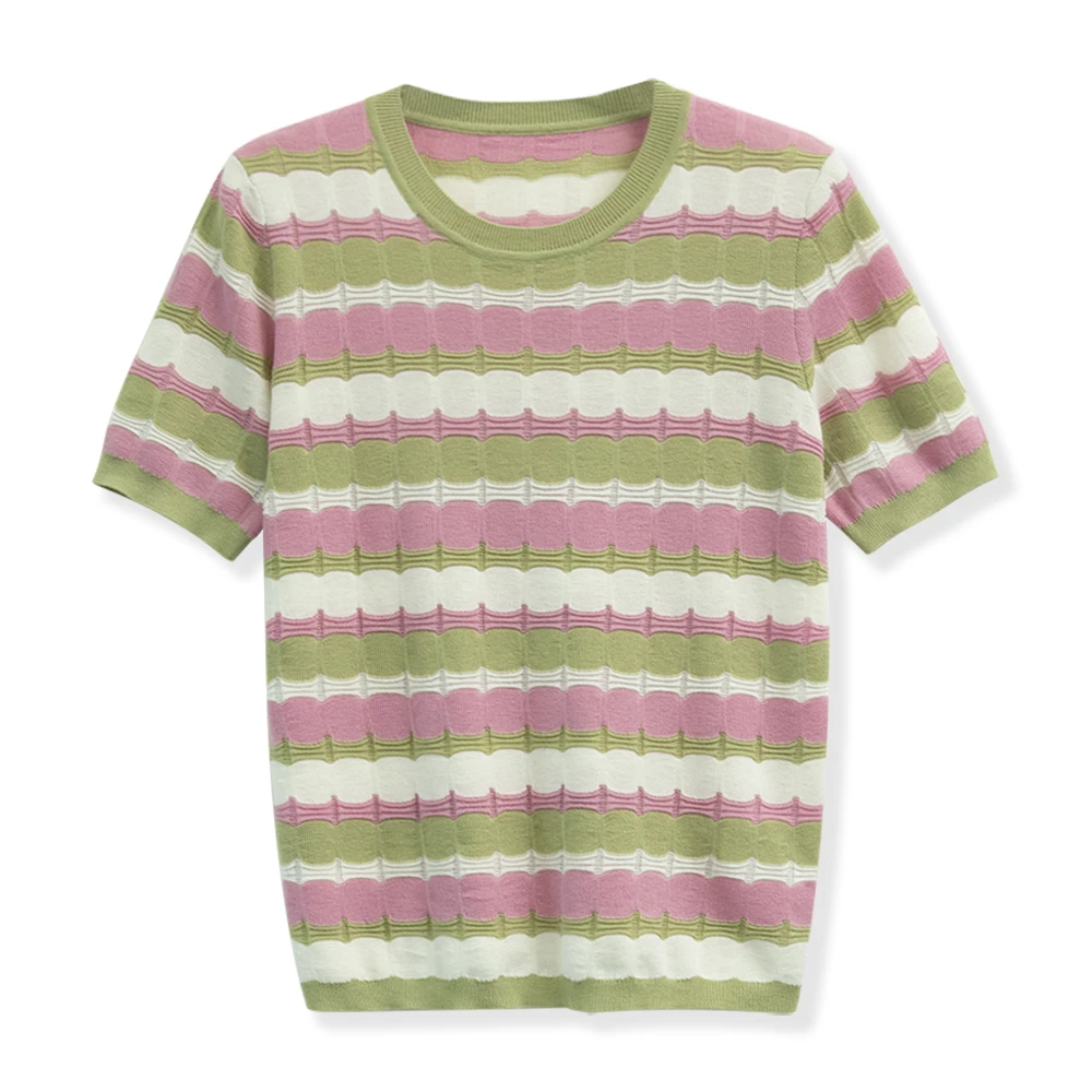 轻奢时尚设计感七彩条纹针织衫5687-351-2111