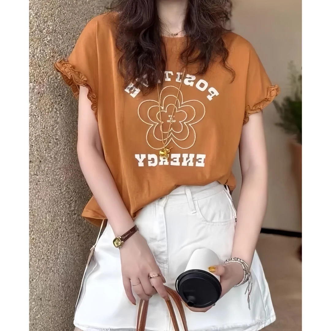 【燃燃定制】150小个子圆领气质T恤休闲风休闲短袖百搭-7953