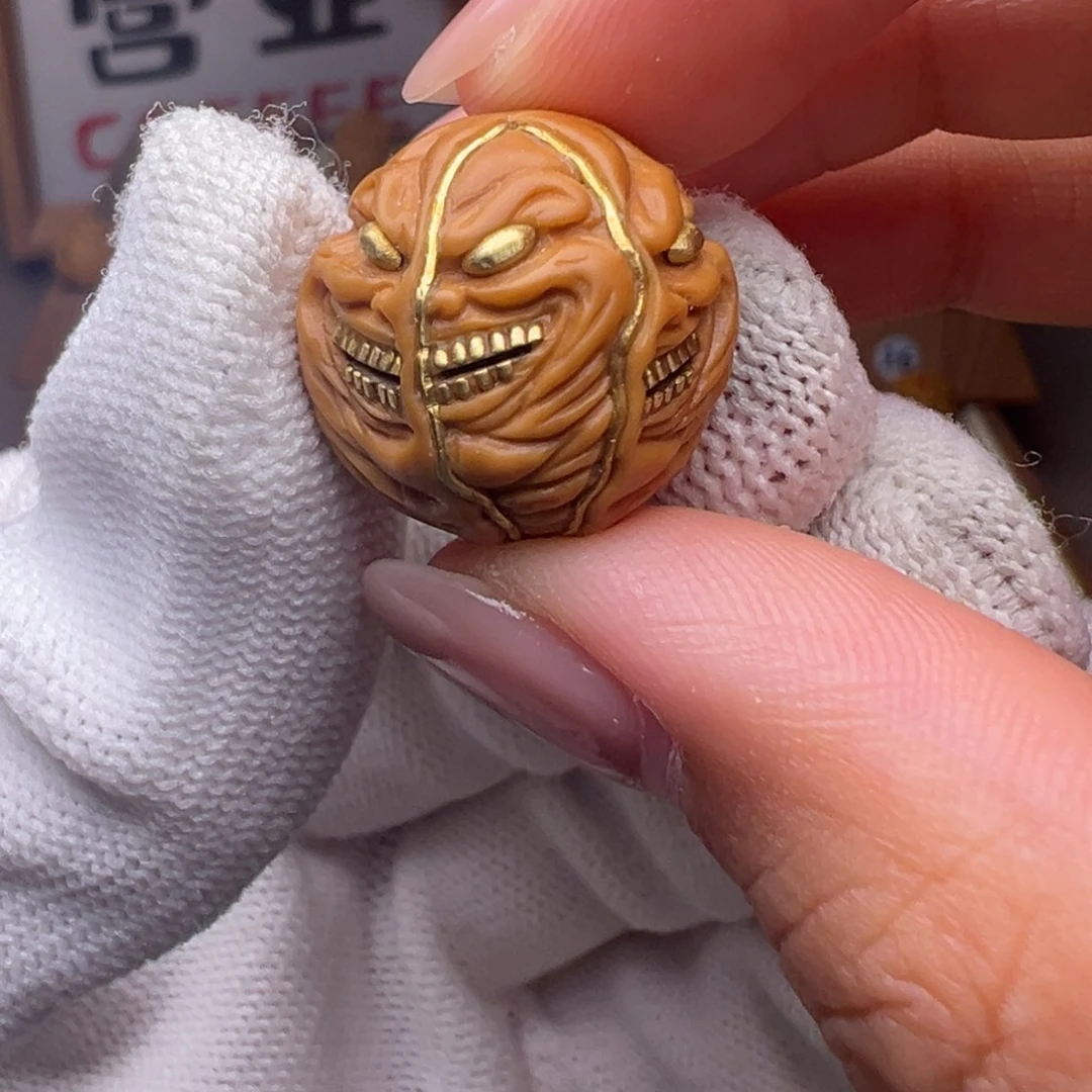 把件猴头核桃镶嵌款一念心魔全品有正常封口线