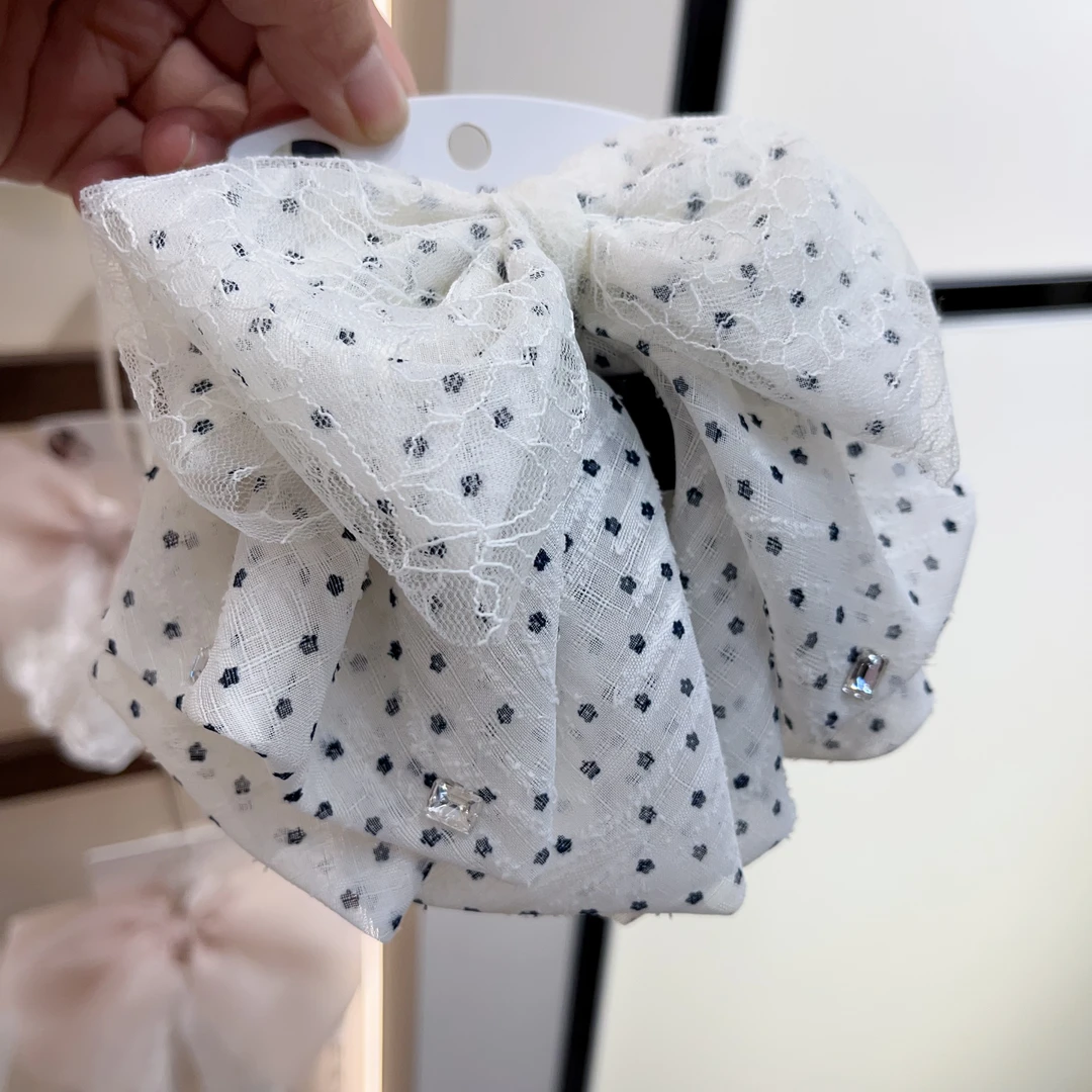 D233韩系藏蓝色碎花马尾抓夹