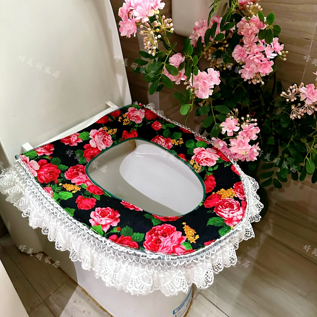 轻奢花卉马桶垫家用冬季四季通用加厚坐便器