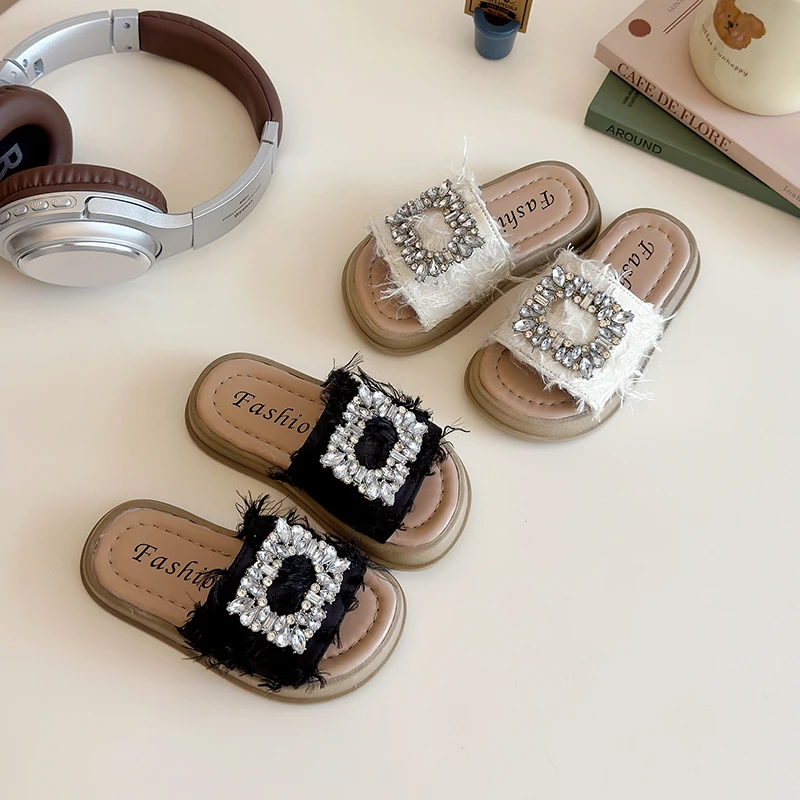 儿童拖鞋2025新款夏季一字带凉拖鞋软底一脚蹬中大童小女孩公主鞋