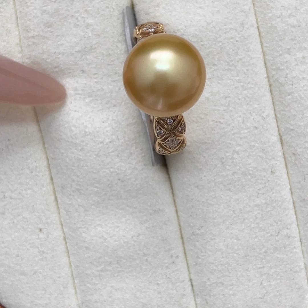 春***劲戒圈18K金镶嵌海水珍珠