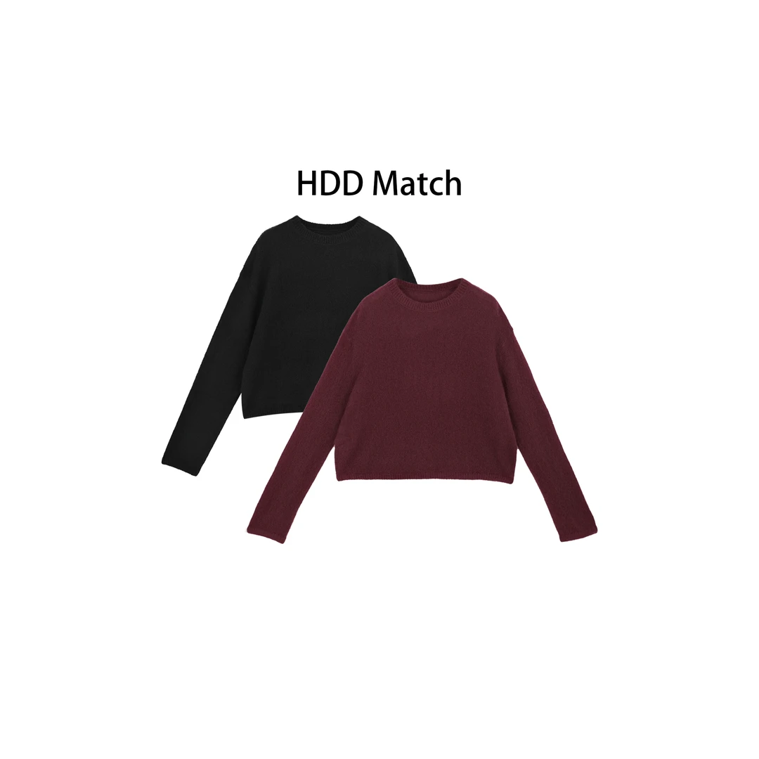 HDD- "高品搭配"  羊绒+桑蚕丝 秋季女款轻奢宽松针织毛衣 Y8602