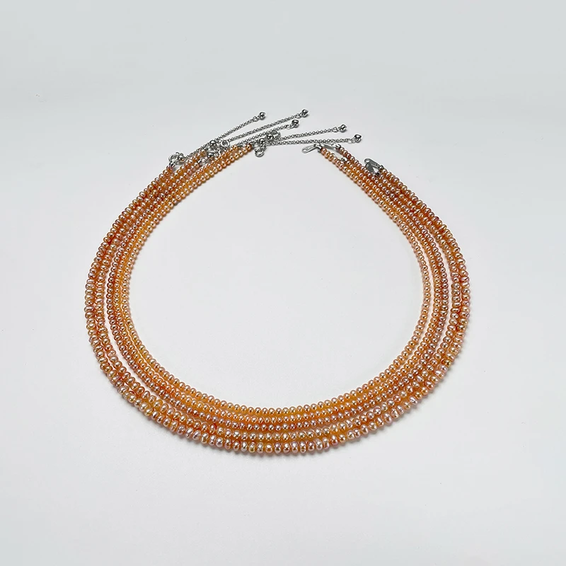 【二姐专属】淡水珍珠 中国红小米珠项链 S925银 3-4.5mm