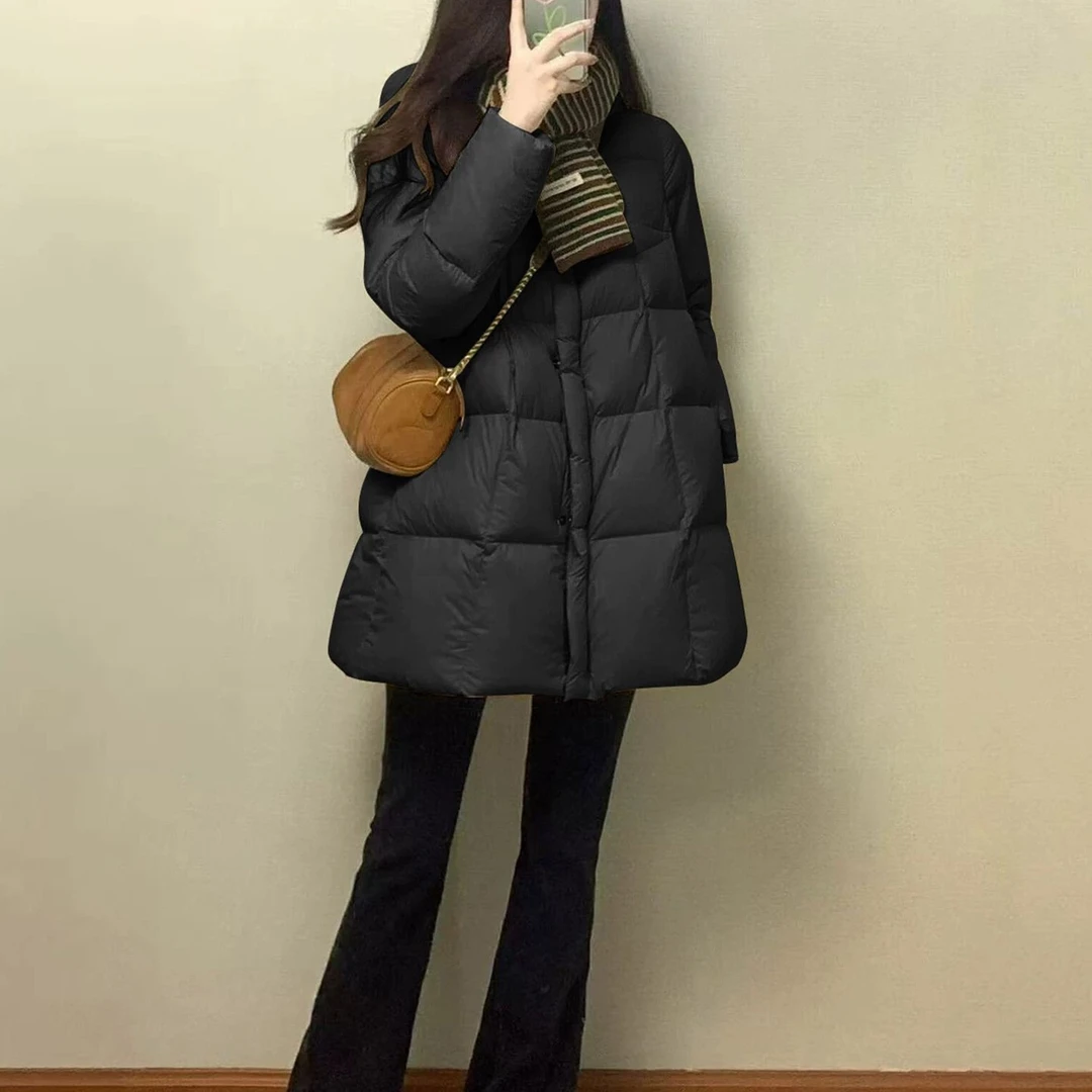 女款冬季2025年新款中长款加厚超厚韩系风格棉服外套棉衣棉袄极具