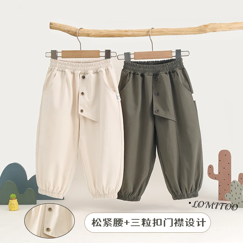 【玉】2025夏季新款儿童百搭休闲潮童洋气宽松长裤 4K136