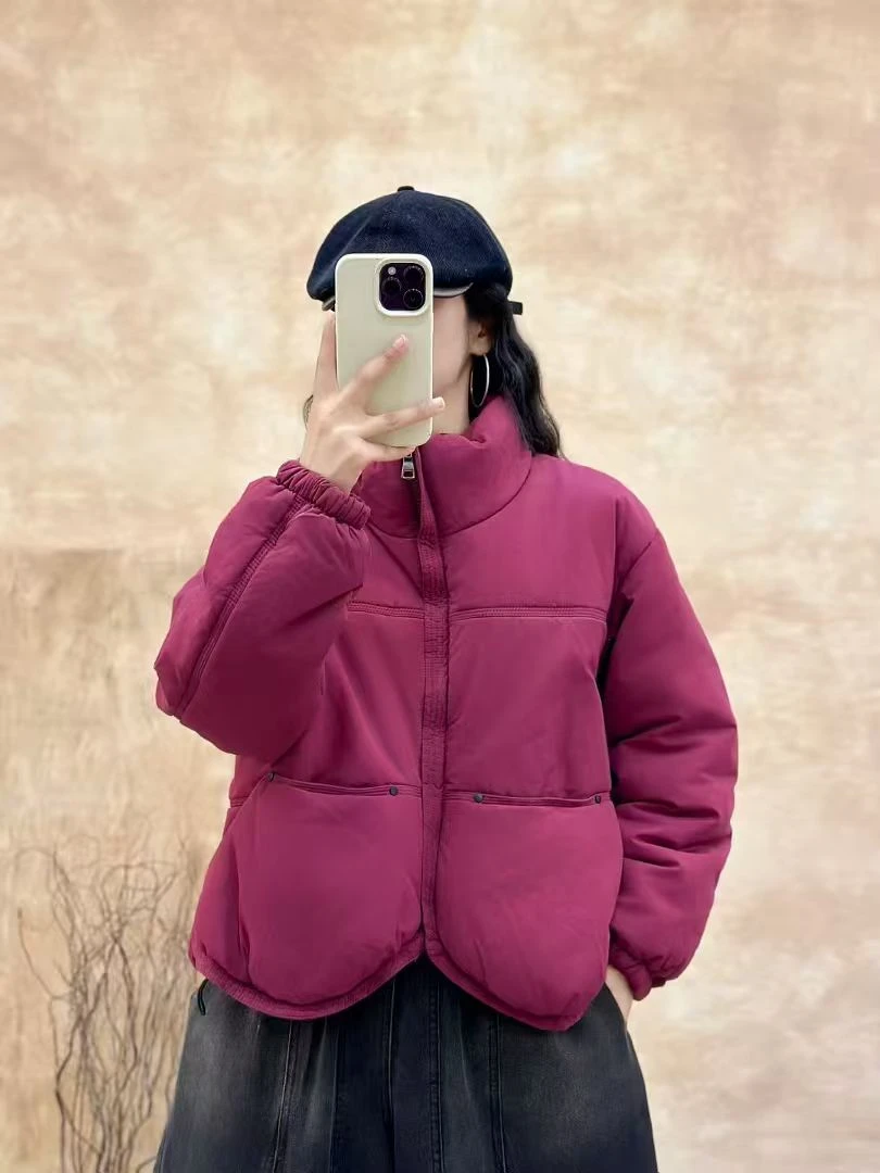 冬季加厚拼接短款时尚立领ins防水保暖常规薄款