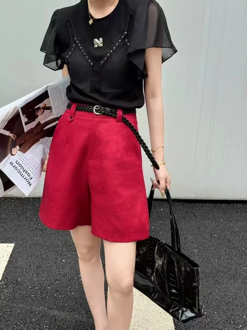 亚麻休闲百搭短裤