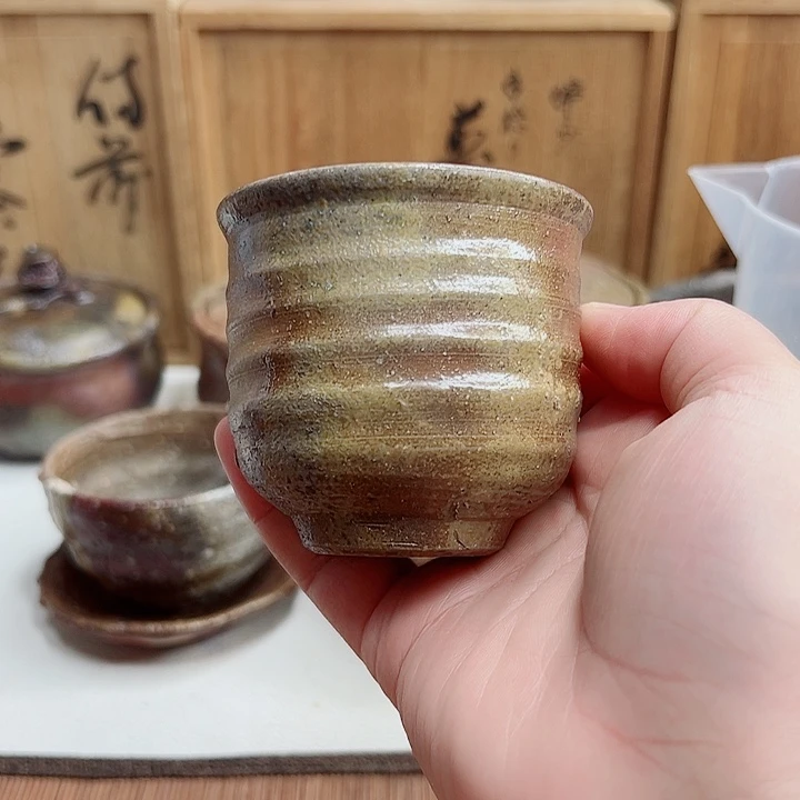 备前烧，末石高仙主人杯，容量130