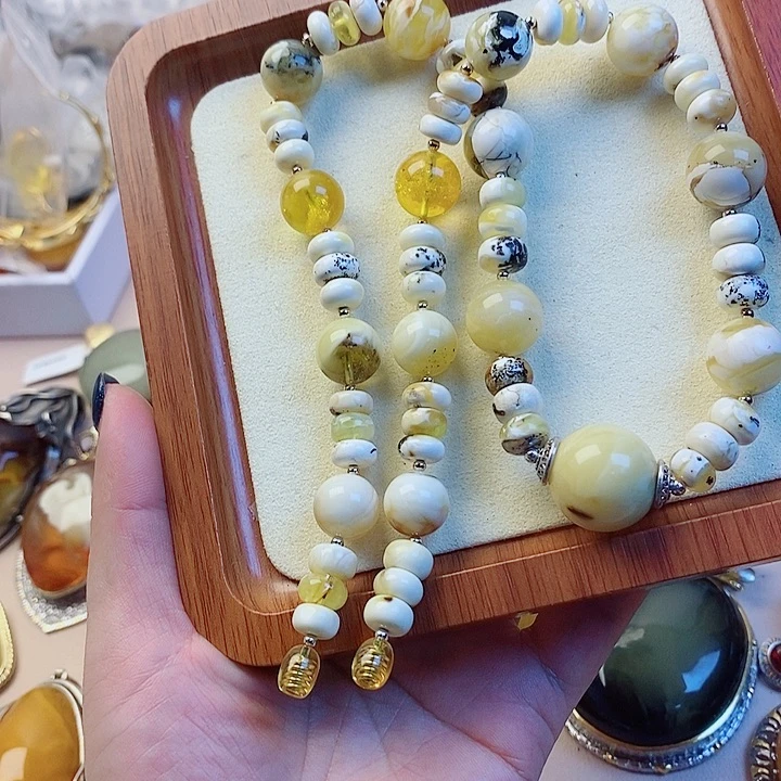 未镶嵌颈饰琥珀植物珀项链