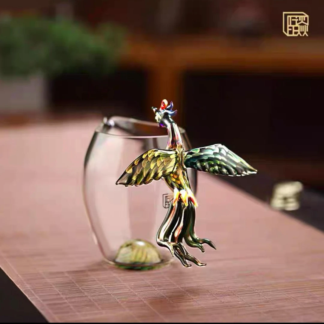 祥瑞系列-过滤绿凤公道杯（三代）手工茶道创意耐热家用高档水杯