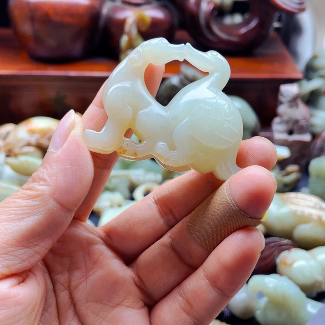 白玉菩提吊坠摆件