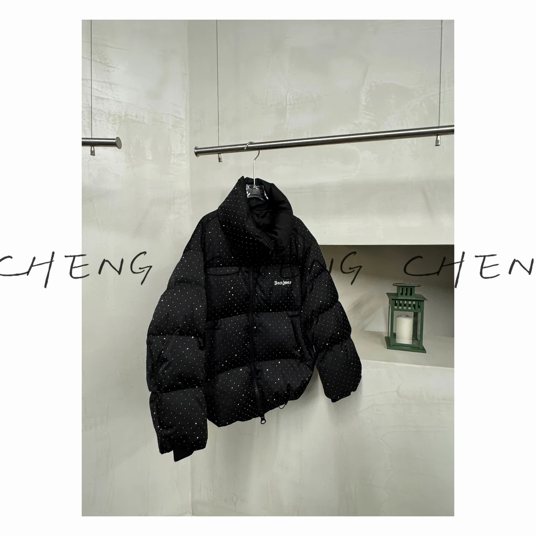 【CB-J-TT-2羽绒服-6260】立领星空点带钻女保暖面包服白鸭绒羽绒服