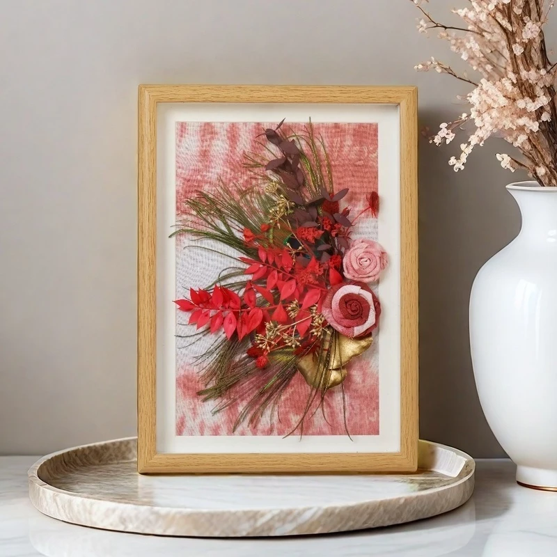 【红袖】扎染年宵画入户玄关乔迁新居送礼新年装饰永生花氛围感摆件