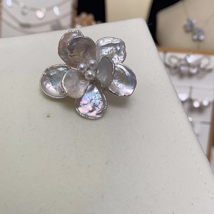 925银银蓝糖纸光戒指