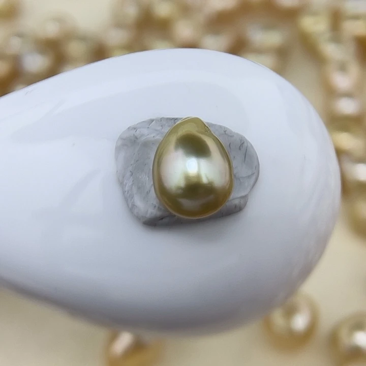 未镶嵌海水珍珠颈饰10-11mm 金珠 鎏金H8