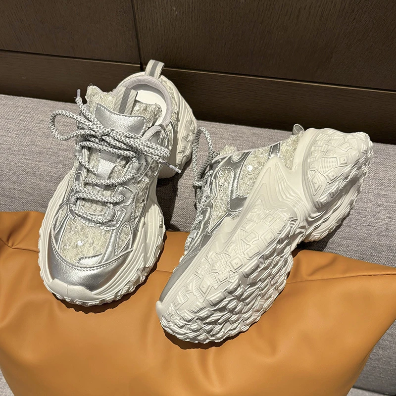 TAFN轮胎底包头半拖鞋欧洲站老爹鞋女无后潮厚底2025跟运动休闲鞋