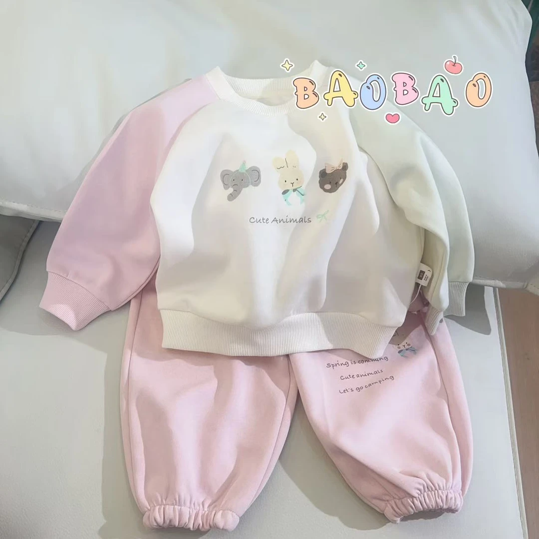 【BaoBao】春款上新女宝宝可爱卫衣套装8507